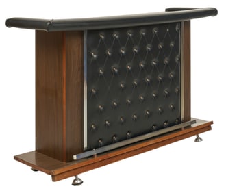 Mid-Century Leather Bar and Stools