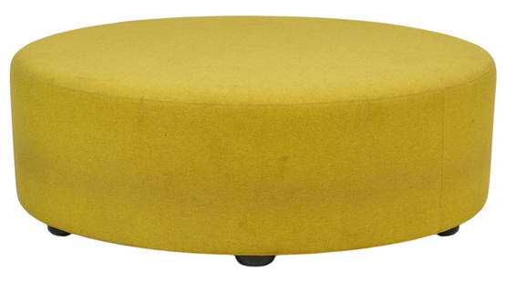 Knoll (USA), Yellow Pouf: Knoll (USA), &quot;pouf&quot; ottoman, with yellow upholstery height 17 in. x diameter 50 in. Provenance: Property from a home in San Antonio, Texas