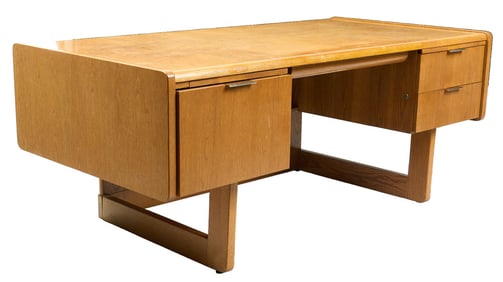 Mid-Century Office Desk, Chair, and Lamp