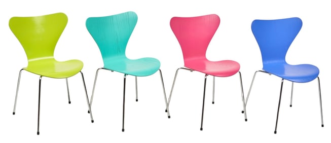 (4) Arne Jacobson for Fritz Hansen (DNK) Series 7 Model 3107 "Butterfly" Chairs