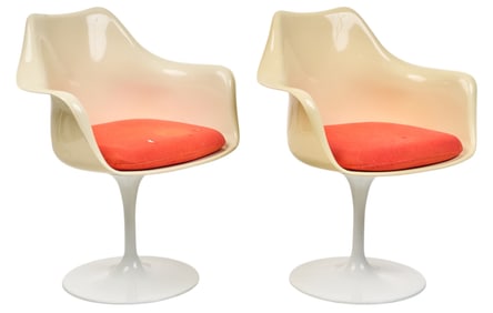 After Saarinen, Pair of "Tulip" Chairs