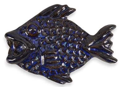 Harding Black, Indigo Glaze Fish, 1972