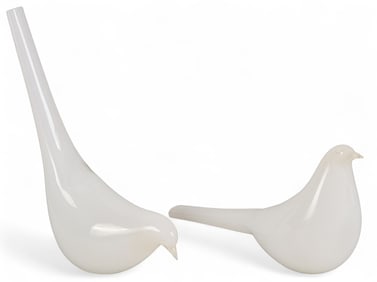 Pair of Art Glass Doves