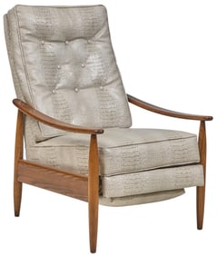 Attrib. Milo Baughman, Crocodile Print Recliner