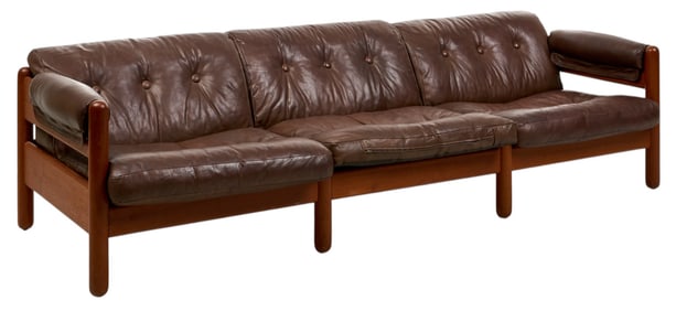 Danish Buffalo Hide Leather Sofa