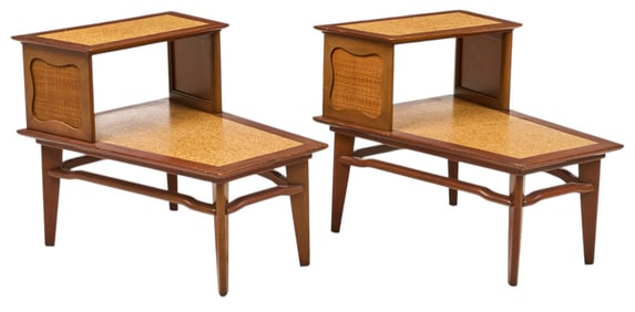 Pair of Mid-Century Tiered Side Tables