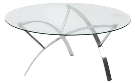 Glass Table with Chrome Base