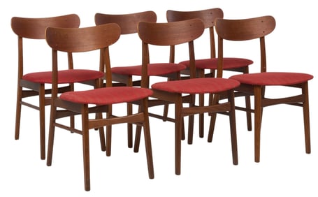 Set of (6) Danish Mid-Century Dining Chairs