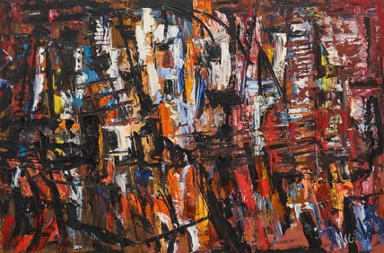 Signed Nicolas, Mid-Century Abstract