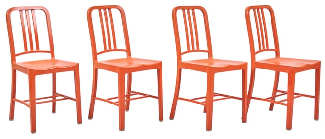 (4) Emeco Navy III Chairs (Persimmon)