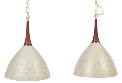 Pair of Mid-Century Pendant Lamps