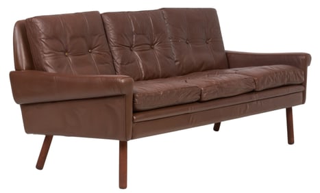 Danish Mid-Century Leather Sofa