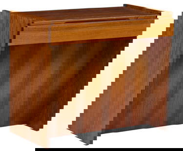 Danish Mid-Century Flip-Top Vanity Dresser: Danish mid-century flip-top vanity height 27 in. x width 32 in. x depth 17 in. Provenance: Imported directly from Denmark to Vogt Auction, curated from Danish estates and collections