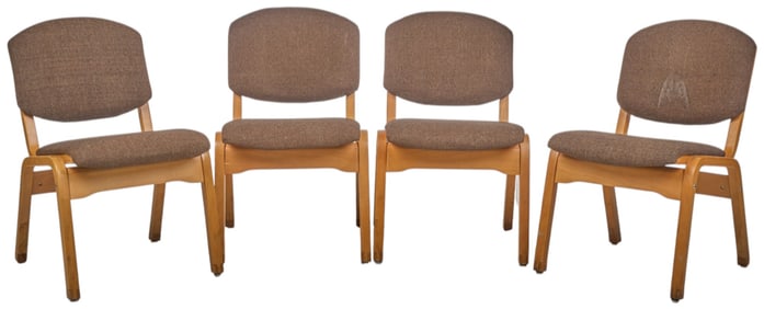 (4) Holsag (CA) Brown Upholstered Chairs