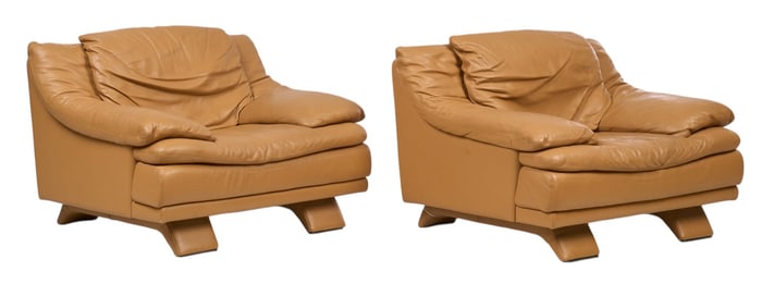 Pair of Mid-Century Leather Armchairs