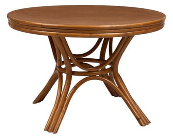 Rattan and Laminate Round Table