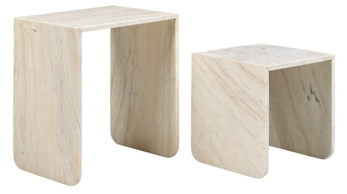 Pair of Nesting Marble Tables