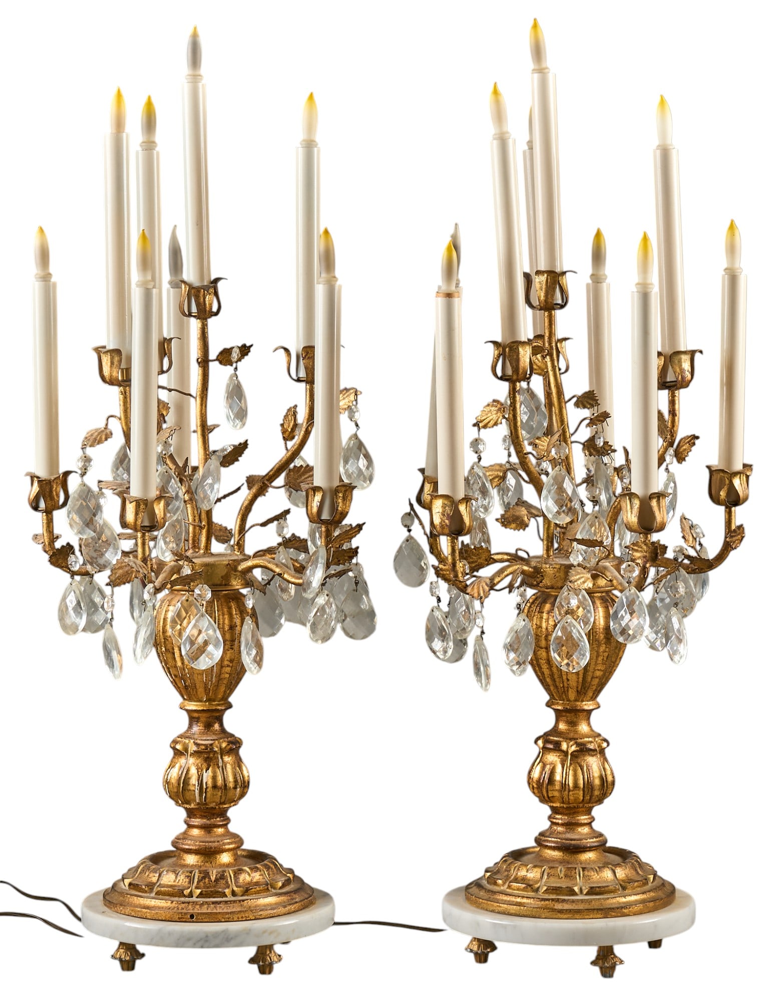 Pair of Italian Gilt Metal Table Lamps (1 of 5)