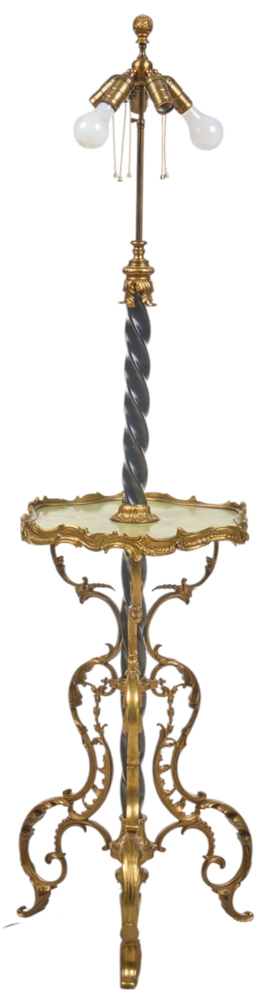 Louis XVI Style Brass & Onyx Floor Lamp (1 of 6)