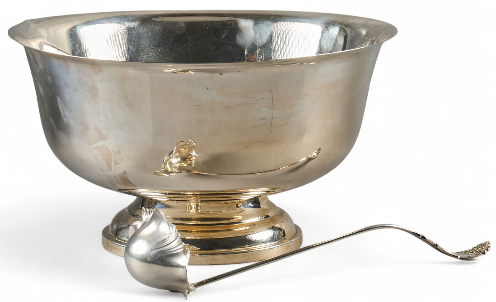 Large Silver Plate Punch Bowl with Ladle (1 of 8)