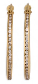 14K Diamond Hoop Earrings