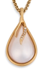 14K Mabe Pearl Necklace