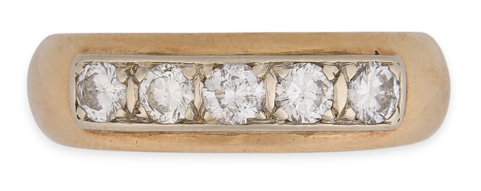 14K Diamond Wedding Band