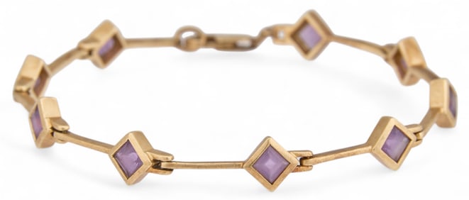 14K Amethyst Bracelet