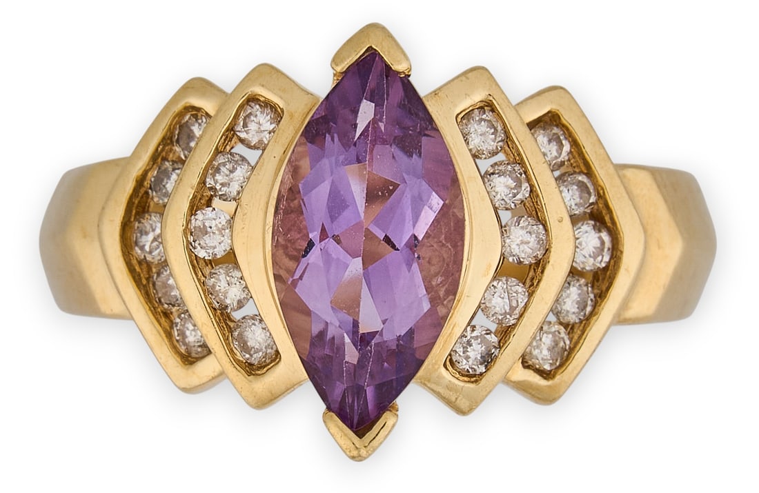 14K Amethyst & Diamond Ring (1 of 4)