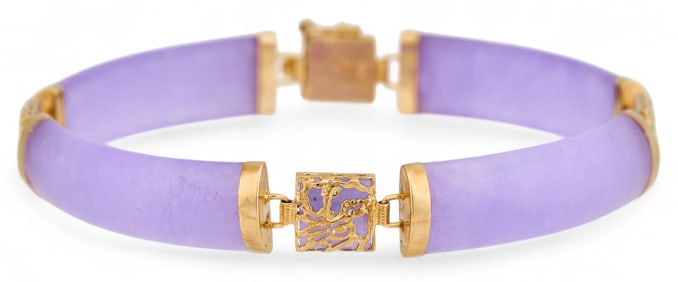 14K Lavender Jade Bracelet