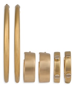 (3) Pairs of 14K Hoop Earrings