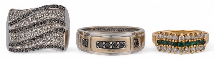 (3) 14K Diamond Rings
