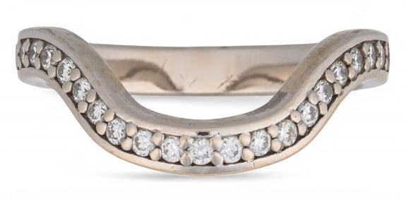 14K White Gold Diamond Wedding Band