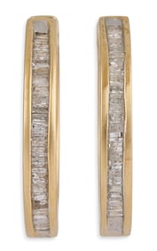 14K Diamond Hoop Earrings
