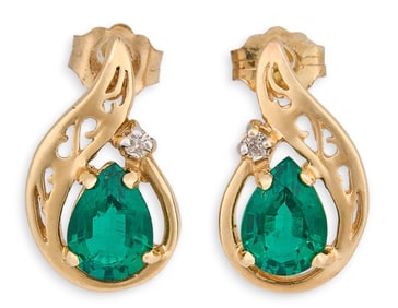 14K Emerald Earrings