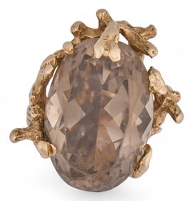 14K Smoky Quartz Ring