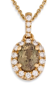 18K Alexandrite & Diamond Necklace