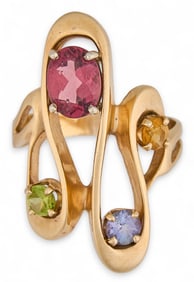 14K Gemstone & Diamond Ring
