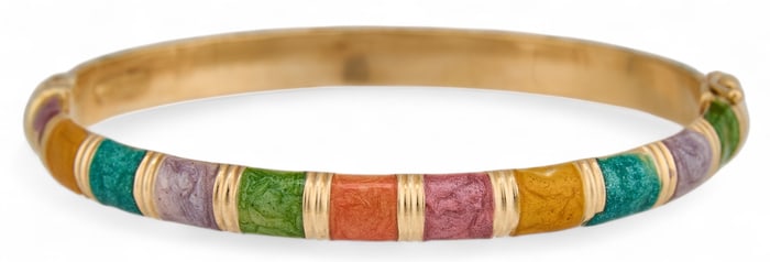 14K Multicolor Enamel Bracelet