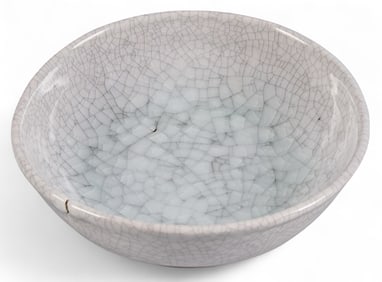 Harding Black, White Crackle Glaze Bowl, 1993