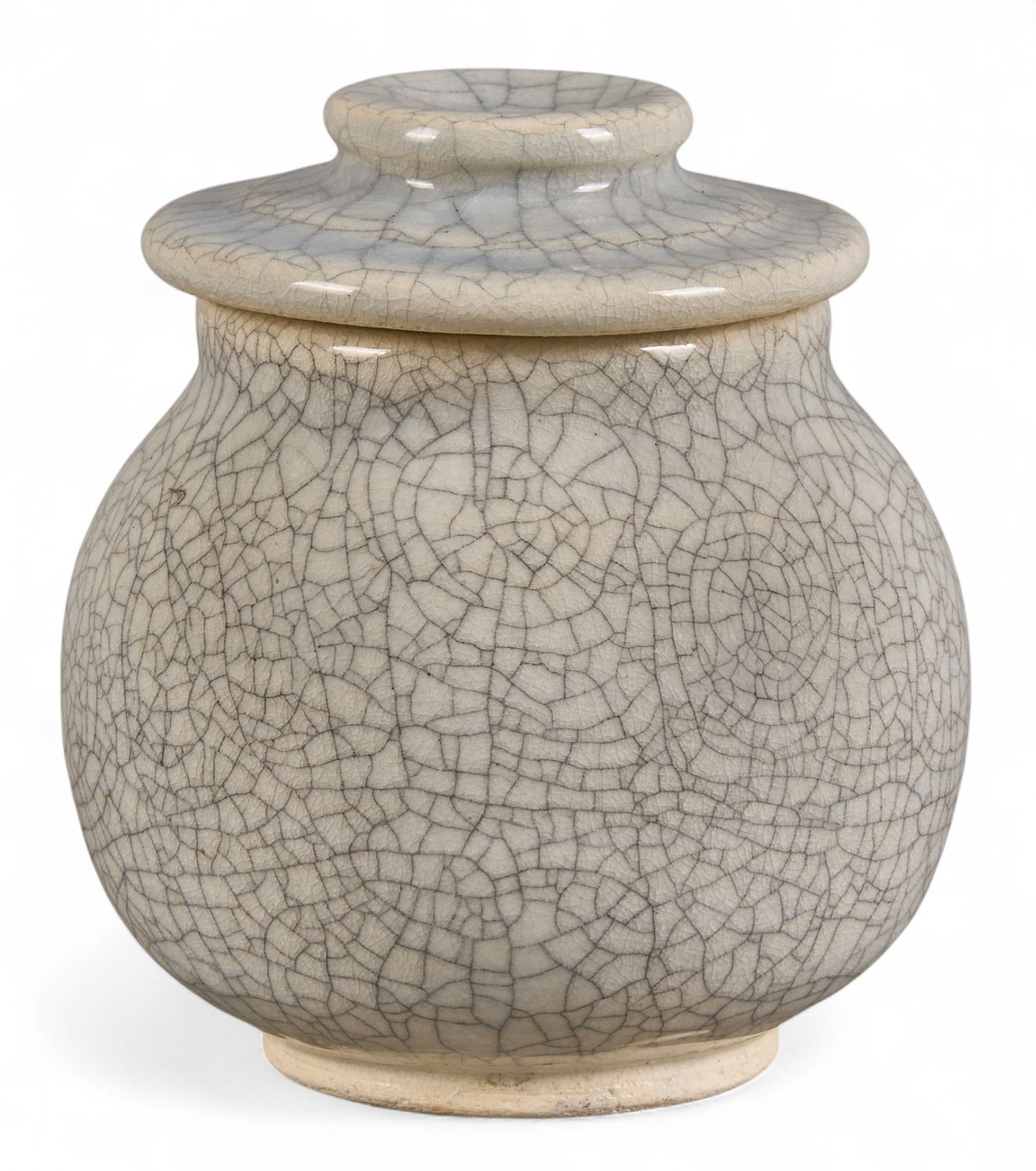 Harding Black, White Crackle Glaze Jar, 1987 (1 of 5)