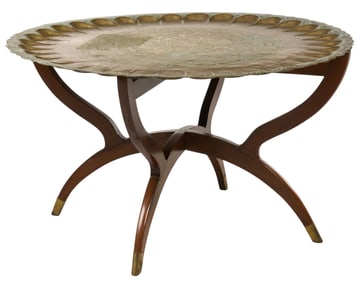 Moroccan Brass Tray Coffee Table