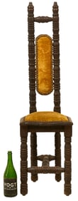 Turned Wood Upholstered Chair