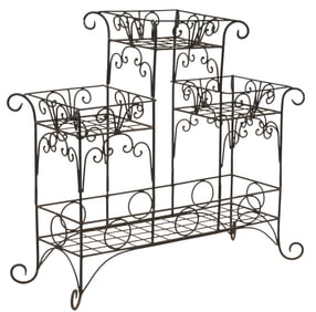 Four-Tiered Iron Plant Stand