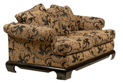 Karpen Asian Style Loveseat with Patterned Upholstery