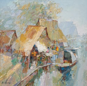 Asian Village Decor Painting