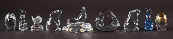 Collection of Baccarat, Steuben, Lalique Crystal Animal Figurines