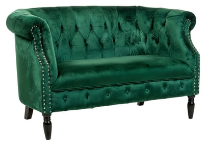Green Velvet Love Seat