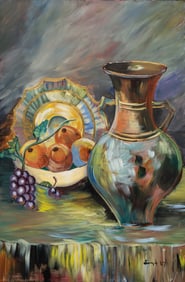 Swidy Cruz, Still Life with Vase and Fruit