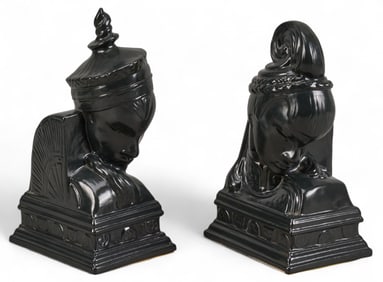 Pair Hollywood Regency Tibetan Heads